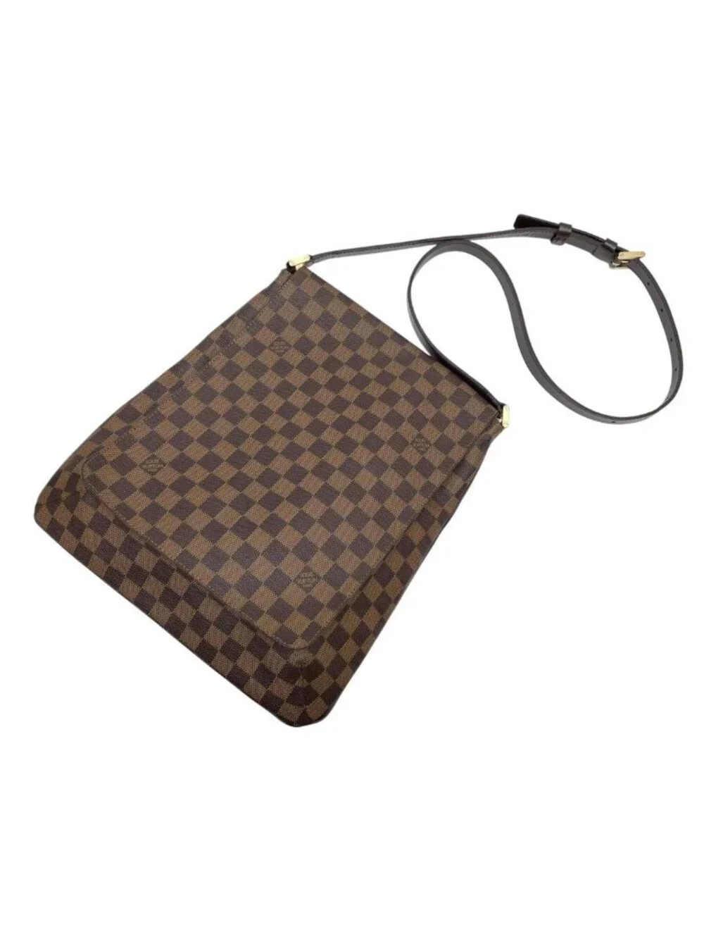 Louis Vuitton Damier Musette Shoulder Bag Brown